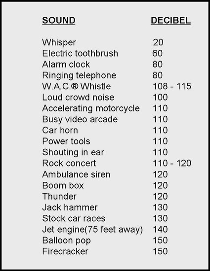 Decibel Exposure Chart